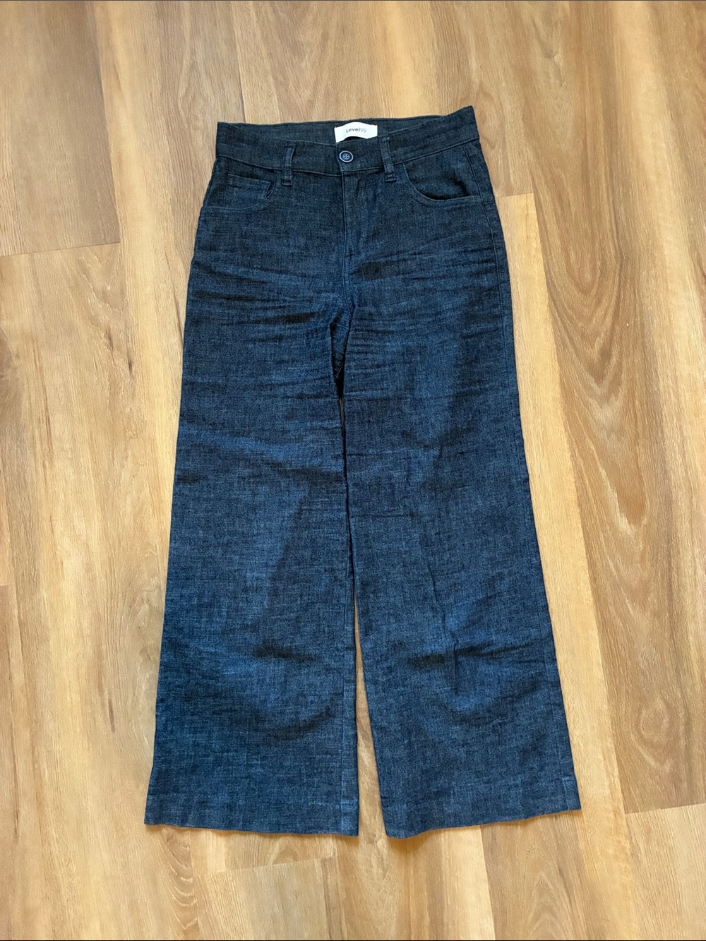 Level99 Wide Leg Women's Pant in Dark Blue